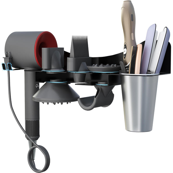 Lifewit Hair Holder Wall Mounted for Dyson Hair Dryer, Blow Hair Brush Storage Rack Stand for Curling Iron/Styling Tools Accessories in Bathroom and