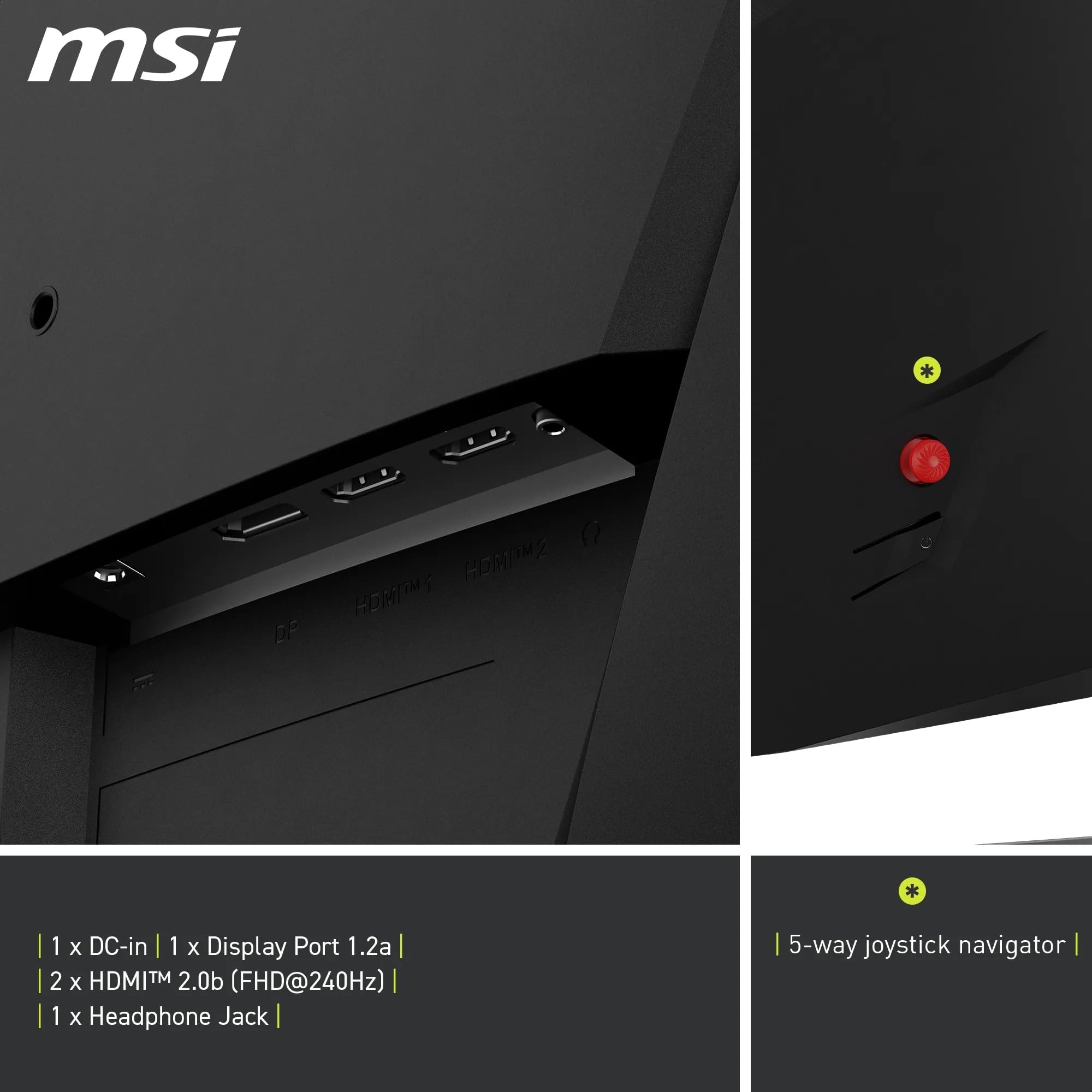 MSI G274F 27 Inch FHD Gaming Monitor - 1920 x 1080 Rapid IPS Panel, 180 Hz / 1ms, 134% sRGB Colour Gamut / G-SYNC Compatible- DP 1.2a, HDMI2.0 CEC