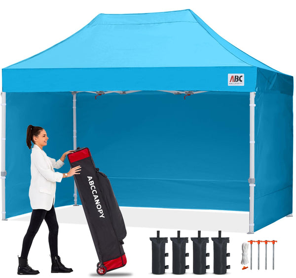 ABCCANOPY 3x6M Pop Up Gazebo Canopy Commercial Tents Market stall with 4 Removable Sidewalls and Roller Bag Bonus 4 Weight Bags (Grey)
