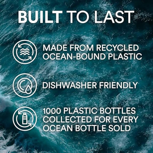 Ocean Bottle - Recycled Stainless Steel Bottle - Eco-Friendly & Reusable (Big 1l, Obsidian Black)