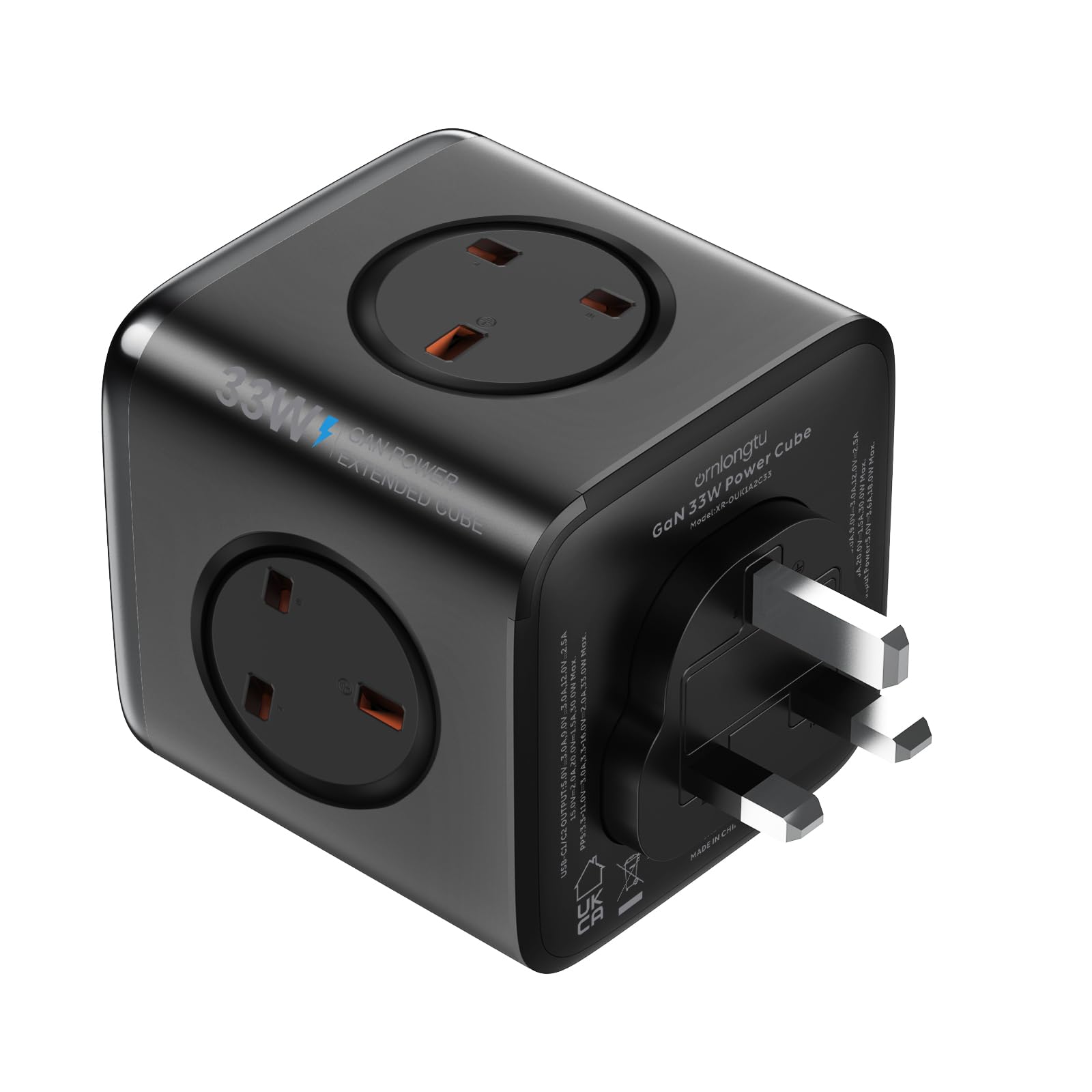 Socket Cube USB C Power Strip with 4 Outlets 3250W and 30W USB C Charging for iPhone 16/15/14, iPad,MacBook, Galaxy, Power Delivery Charging for Game, Dorm Rooms, Home, Office, White