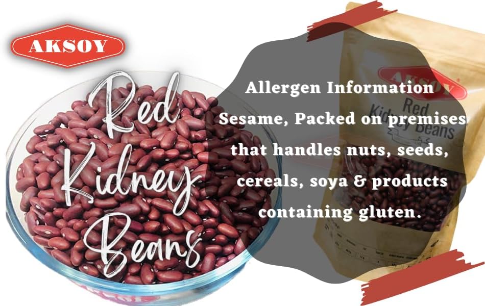 AKSOY Quality Red Kidney Beans 10KG - Perfect for Cooking, Soups & Salads - Premium Grade, Resealable Pack - Rich Flavor & Perfect Texture for Your Meals