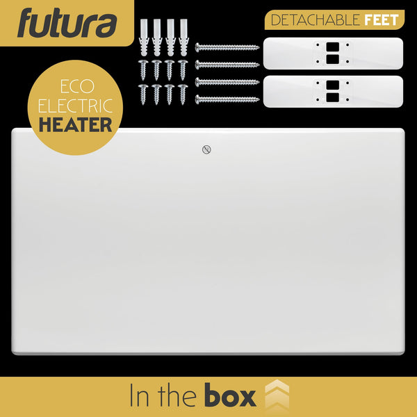 Futura 2000W Grey Electric Radiator Heaters for Home, Bathroom Safe Electric Heater Setback Timer Lot 20 & Advanced Thermostat Control Wall Mounted or Floor Standing Low Energy Panel Heater
