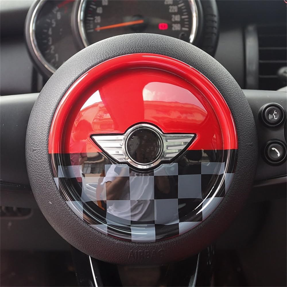 ABS Plastic Steering Wheel Decoration Trim Cover Sticker Shell for Mini Cooper F54 Clubman F55 Hardtop F56 Hatchback F57 Convertible F60 Countryman 2014~2020 (Union Jack Gray)