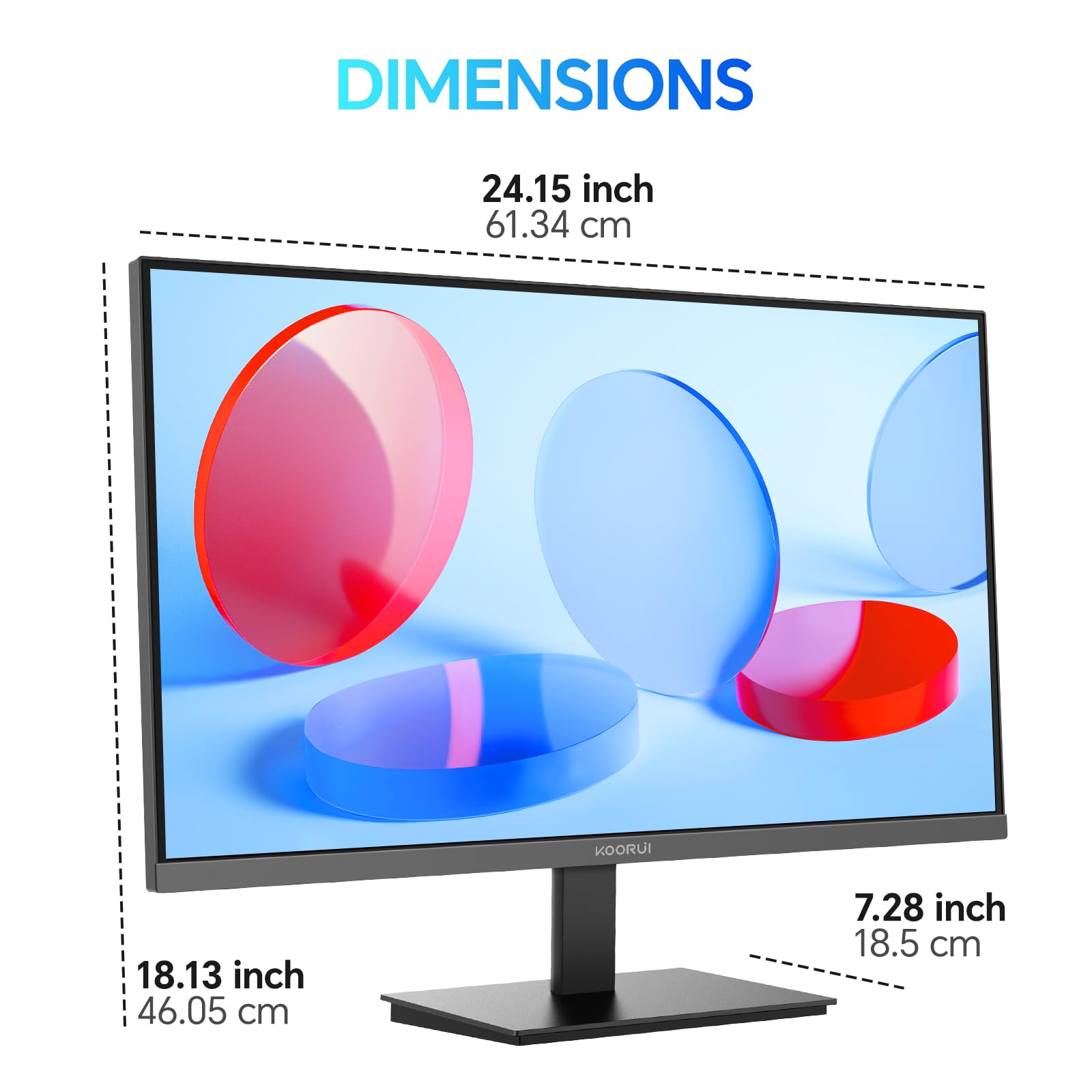 KOORUI E2711F 27 Inch FHD Monitor, Gaming 100Hz, IPS Computer Monitors, 1080P Pc Screen, Adaptive Sync, 5ms, VESA 100x100mm, Eye Care, HDMI, VGA
