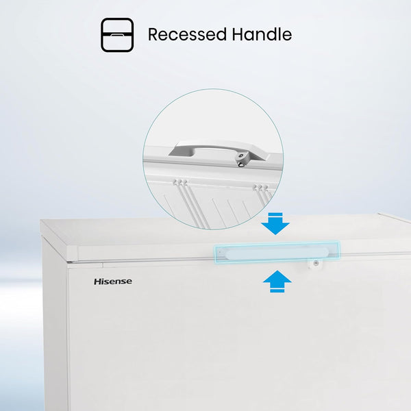 Hisense FC386D4AWLE 297Litres Freestanding Chest Freezer, 4 Star Freezer Rating, E Rated in White
