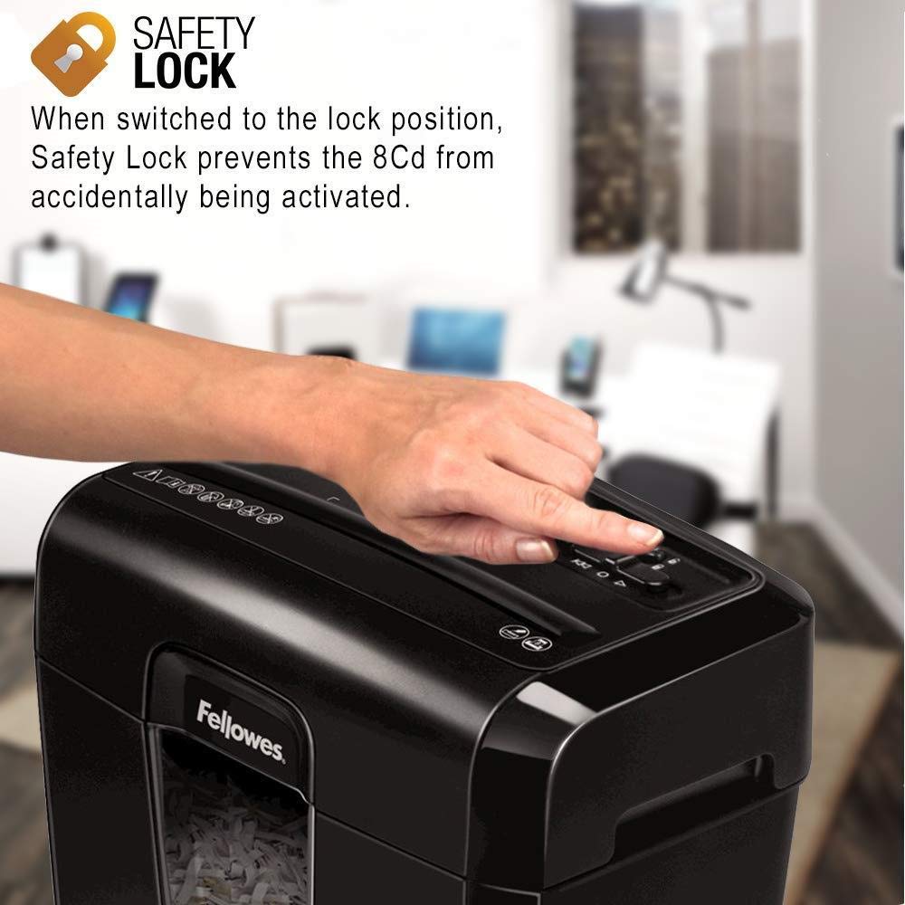 Fellowes Paper Shredder for Home Office Use - 9 Sheet Cross Cut Shredders Home Use - Shredder with 17L Bin & Safety Lock - Powershred LX50 - Shreds 31 Sheets in One Minute - High Security P4 - Black