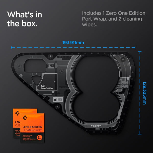 Spigen Tesla Model 3 2021-2023 and Y (~2024) Protective Film and Wrap Set Charge Port, Premium Design, Designed for Tesla Accessories - Zero One Edition