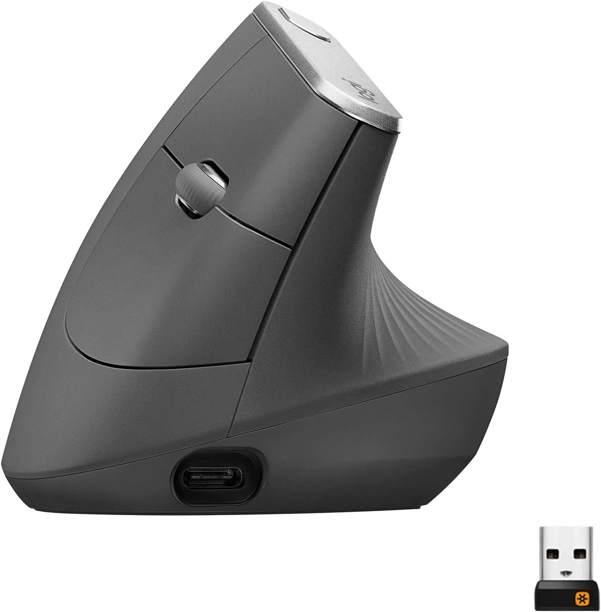 Logitech MX Vertical Ergonomic Mouse, Multi-Device, Bluetooth or 2.4GHz Wireless with USB Unifying Receiver, 4000 DPI Optical Tracking, 4 Buttons, Fast Charging, Laptop/PC/Mac/iPad OS- Black