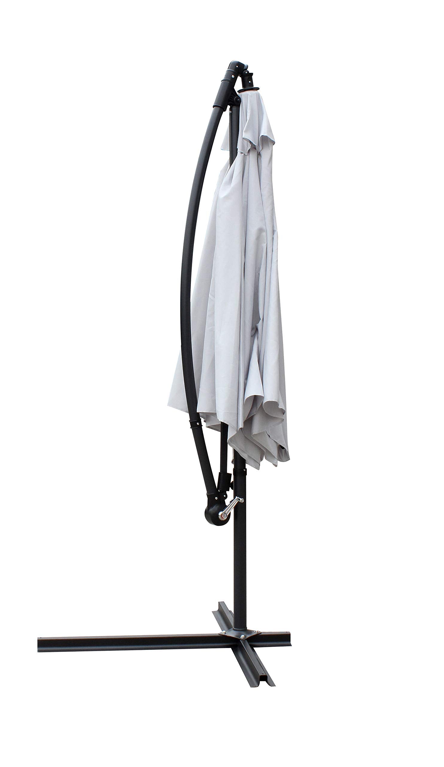 All Seasons Gazebos Ross James premium garden parasol umbrella with crank handle including base weight (Green)