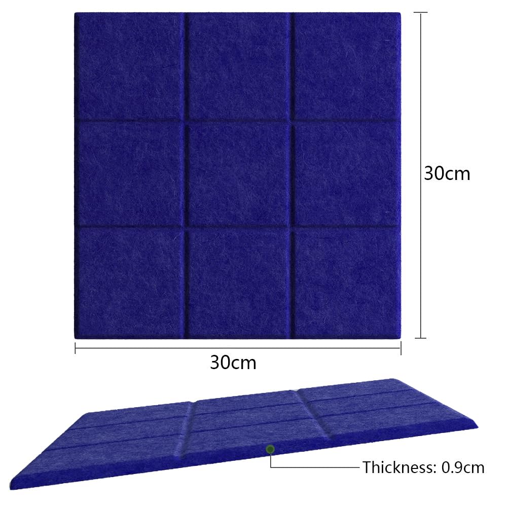 Uoisaiko Large 30x30cm Felt Board Tiles with 30 Pins, Pack of 6 Bulletin Board Notice Boards for Home Office Kitchen, Self Adhesive Pin Board Wall Tiles for Photos Memos