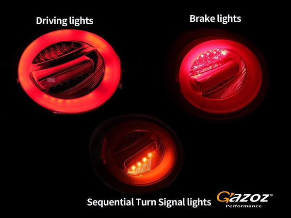 GAZOZ PERFORMANCE LED Tail Lights W/Sequential Indicators For 98-05 NEW BEETLE - Smoked