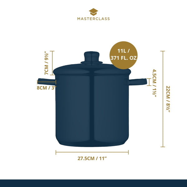 MasterClass Stock Pot With Lid 8.5L/24cm, Induction-Safe, Stainless Steel, Silver