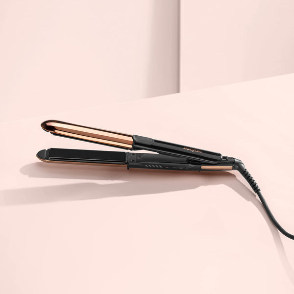 BaByliss Straight and Curl Brilliance Hair Straighteners - Curved Metal Design Easy Styling, Smoothing Titanium Plates, Ionic Anti-Frizz, Fast 15 Second Heat Up, 5 Heat Settings Up to 235°C, 2481U