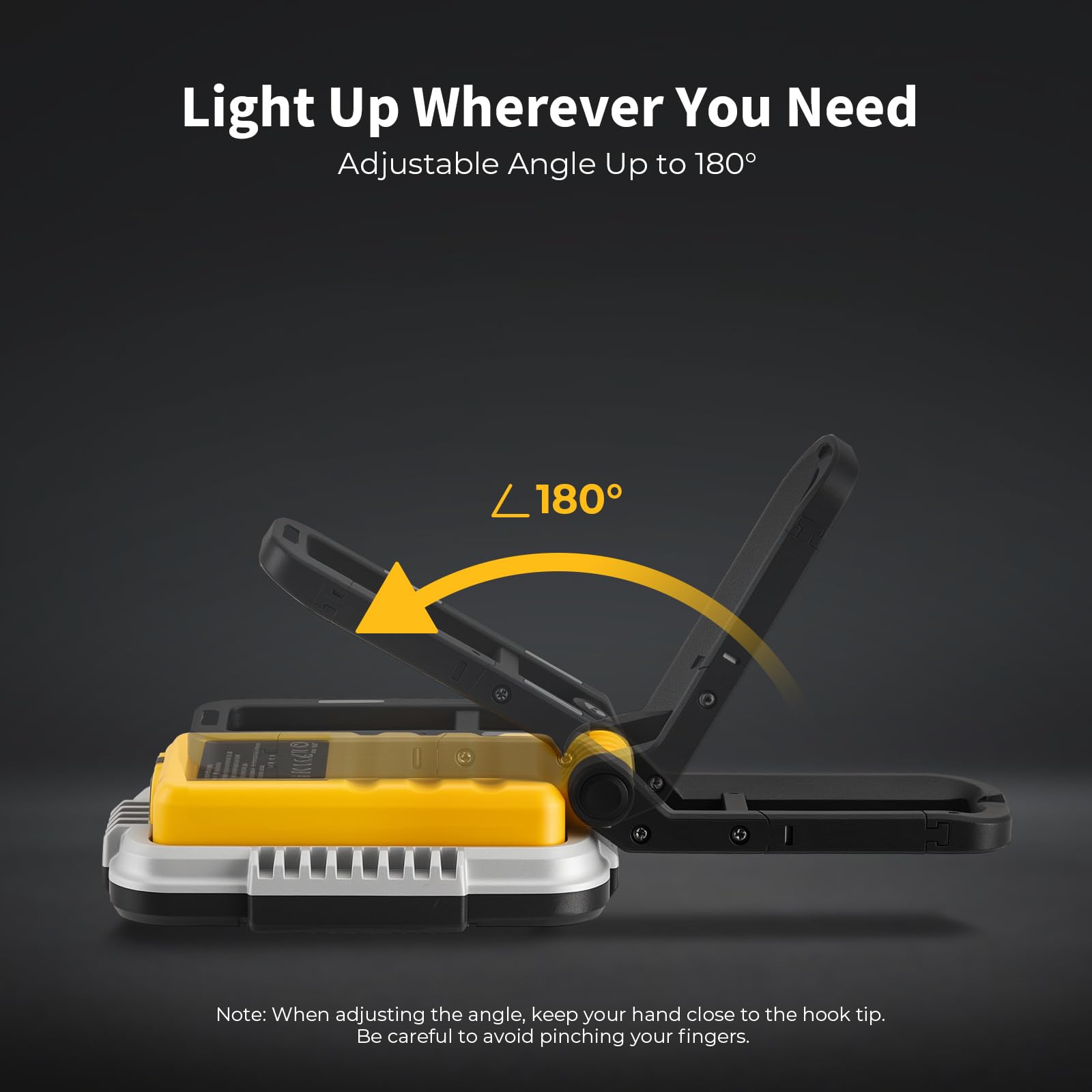 BougeRV WL01 PRO Work Light Rechargeable, 1500 Lumens Magnetic Inspection Light, Portable Lamp with 180° Rotating Stand & Hook, Multiple Lighting Modes for Car Repair, Camping, Outdoor, Emergency