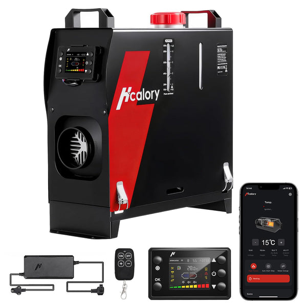 8KW Diesel Heater, HBS1S Portable Diesel Air Heater with App Control, 10-Temperature Settings, 18% Boost in Burning Efficiency, Auto Start-Stop, and 240V AC 12V 24V DC, for Car, Campers, 2025 Upgraded
