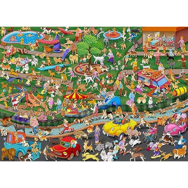 HUADADA The Dog Party Jigsaw Puzzles for Adults 1000 Piece Fun Dogs Park Jigsaws 1000 Pieces for Adults Gifts