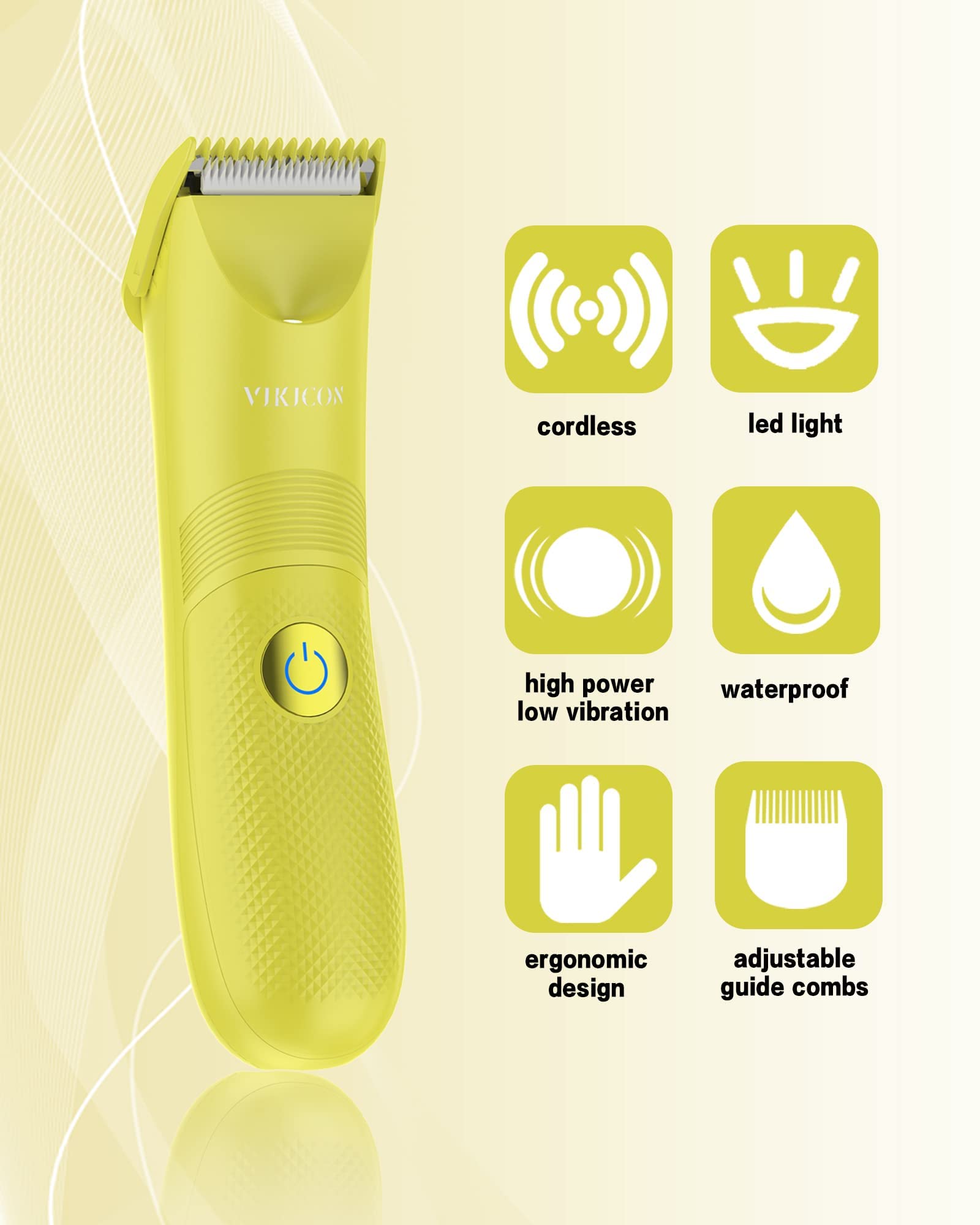 Manscape Trimmer for Men, VIKICON Pubic/Body Hair Trimmer, Electric Ball Trimmer for Private Parts, IPX7 Waterproof Body Goomer Shavers, USB-C Charging, Gifts for Men, New HT871