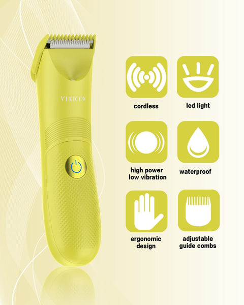 Manscape Trimmer for Men, VIKICON Pubic/Body Hair Trimmer, Electric Ball Trimmer for Private Parts, IPX7 Waterproof Body Goomer Shavers, USB-C Charging, Gifts for Men, New HT871