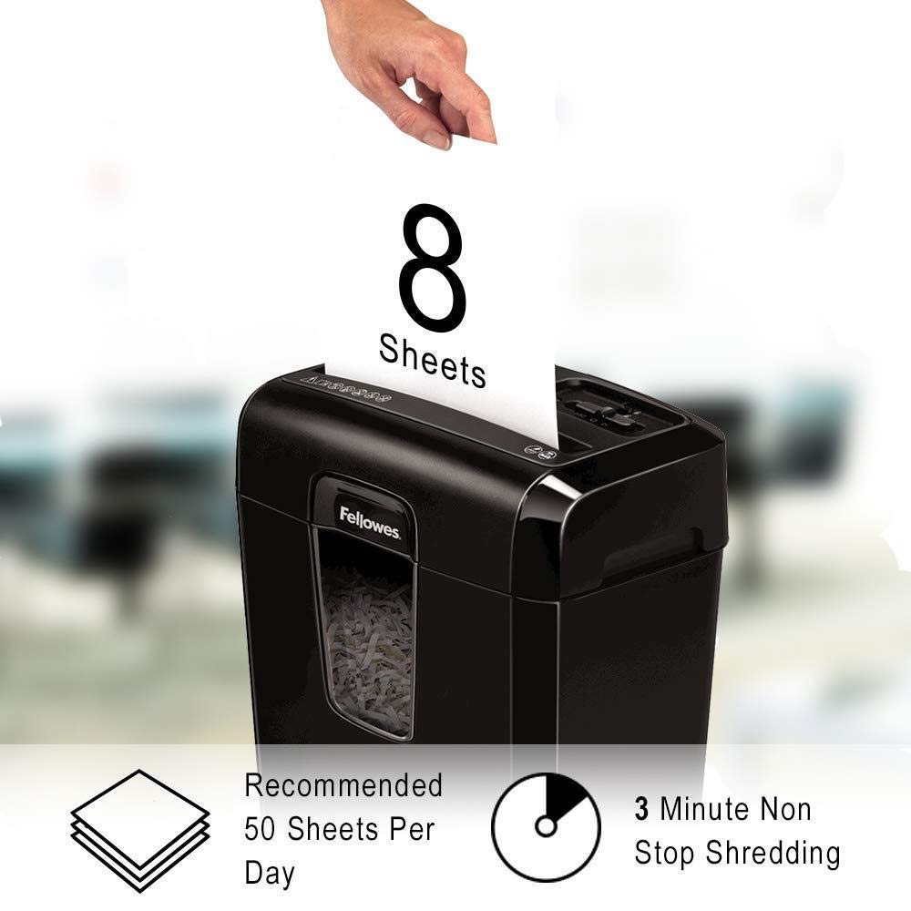 Fellowes Paper Shredder for Home Office Use - 9 Sheet Cross Cut Shredders Home Use - Shredder with 17L Bin & Safety Lock - Powershred LX50 - Shreds 31 Sheets in One Minute - High Security P4 - Black