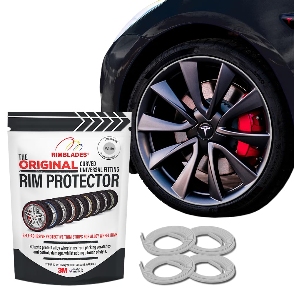 Rimblades Original Black Alloy Wheel Protectors - DIY | 9 Colours Available | Universal Fit for All Wheels | Durable Rim Guards | Car Wheel Scratch Protection | Rim Protection