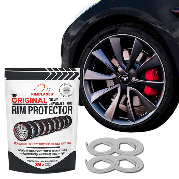 Rimblades Original Black Alloy Wheel Protectors - DIY | 9 Colours Available | Universal Fit for All Wheels | Durable Rim Guards | Car Wheel Scratch Protection | Rim Protection