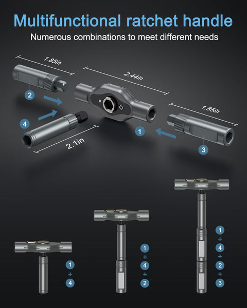 Ankilo 24 in 1 Magnetic Screwdriver Set, DIY Ratchet Screwdriver Set with Rotatable Ratchet Handle, Repair Tool Kit, Small Ratchet Set in case for Furniture Computer Bicycle, Best Gift for Father Day