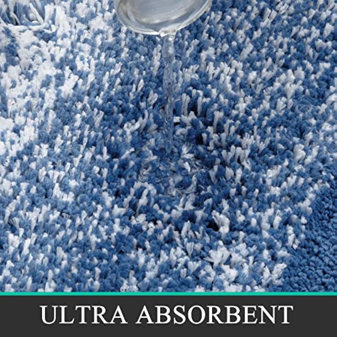 Enyhom Microfiber 3 Piece Bath Mat Sets Non Slip Bath Rugs and Pedestal Mats for Bathroom Washable Absorbent Bathroom Floor Carpet Rug Toilet Rug, Blue