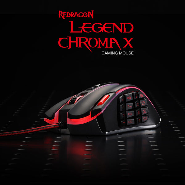 Redragon M990 MMO Gaming Mouse, 32000 DPI High Precision Wired RGB Gamer Mouse w/23 Programmable Buttons, 16 Side Macro Keys, Software Supports, Aluminum Base