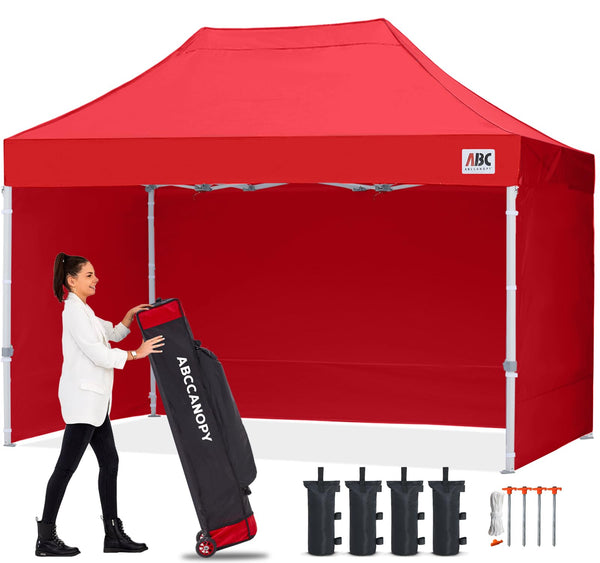 ABCCANOPY 3x6M Pop Up Gazebo Canopy Commercial Tents Market stall with 4 Removable Sidewalls and Roller Bag Bonus 4 Weight Bags (Grey)