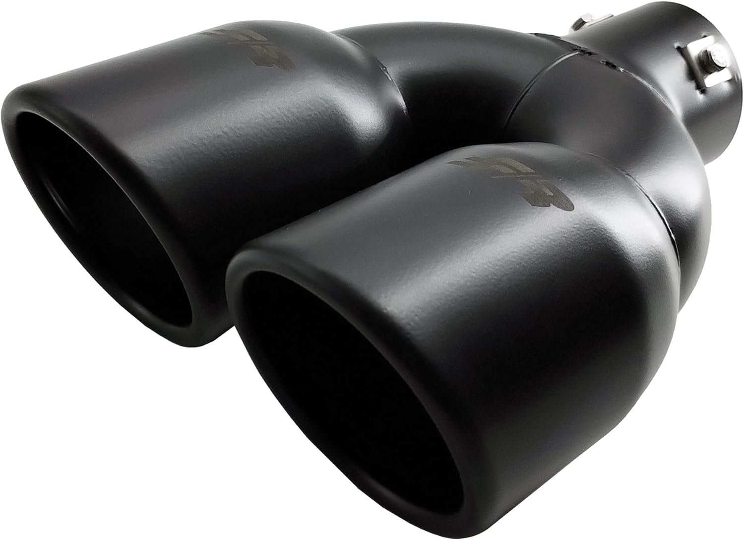 SIMONI RACING TRX/59N Universal Exhaust Terminal, Dual Inclined Outlet in Stainless Steel Black