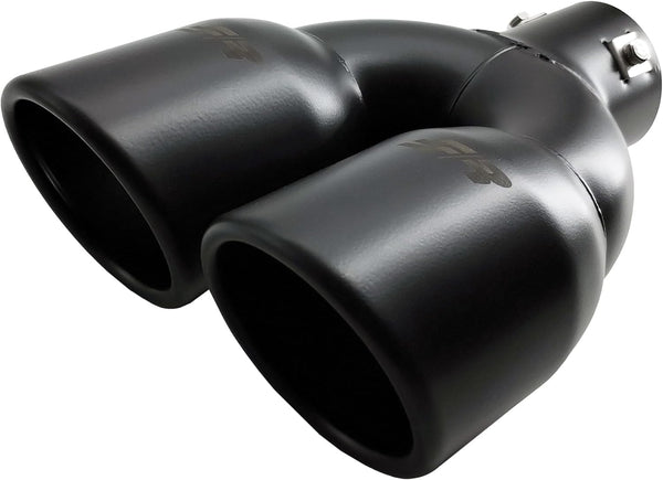 SIMONI RACING TRX/59N Universal Exhaust Terminal, Dual Inclined Outlet in Stainless Steel Black