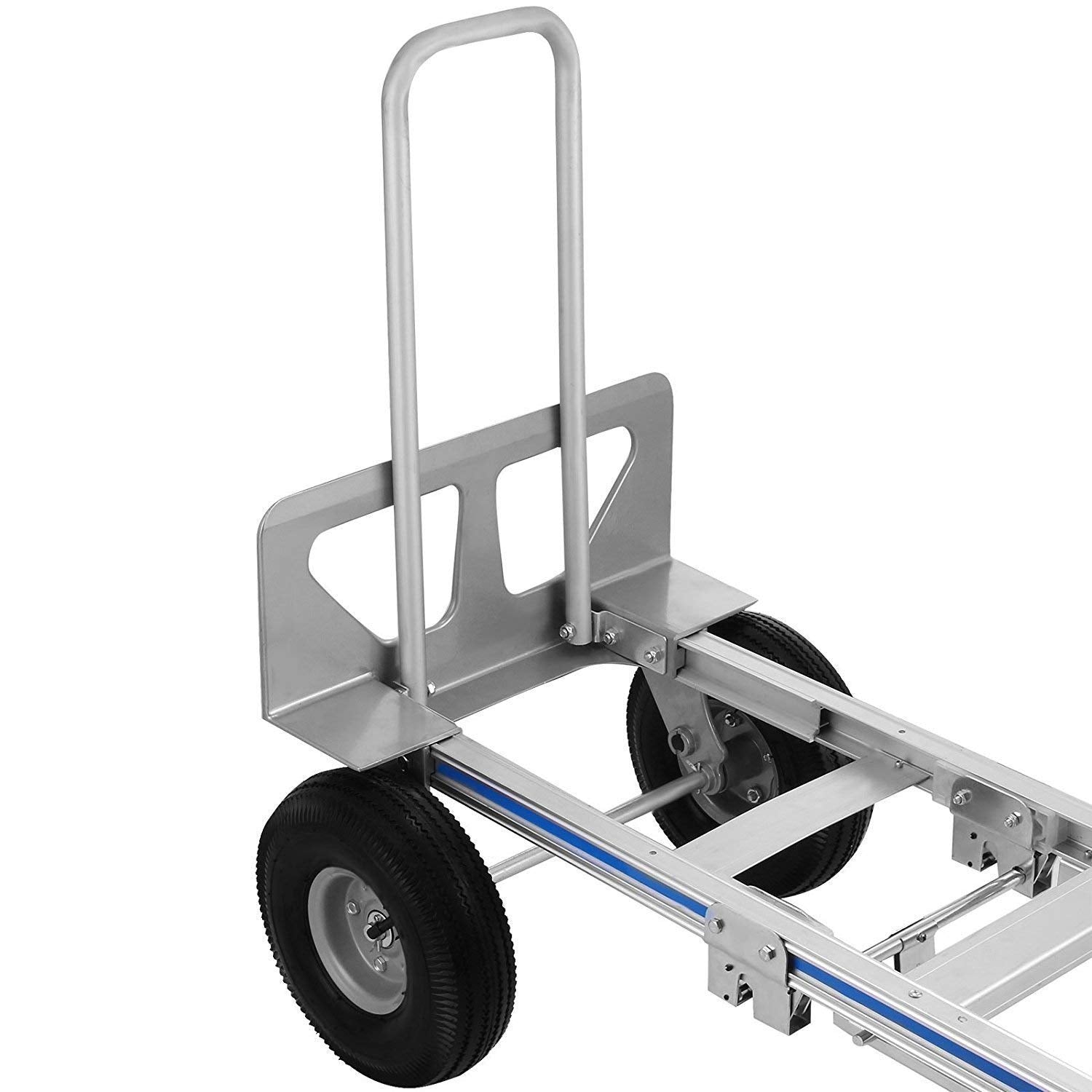 3 in 1 Aluminum Hand Truck 770Lbs/350Kg Capacity Folding Aluminum Alloy Cart Dolly Utility Cart Trolley Heavy Duty with 2 or 4 Flat Free Wheels (3 in 1)
