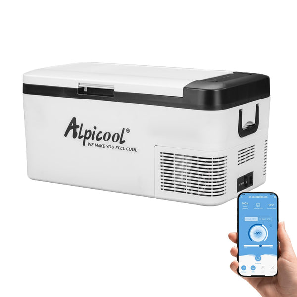 Alpicool K25 25 Liter Portable Car Fridge Freezer 12/24V Car Refrigerator Cooler Box,Electric Mini Fridge Freezer for Camping Campervan, Vehicle, Truck, RV, Boat, Travel, Pinic, -20°C-20°C