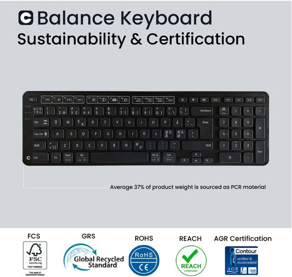 RollerMouse Red Plus + Balance Keyboard Pan-Nordic Layout, Wireless