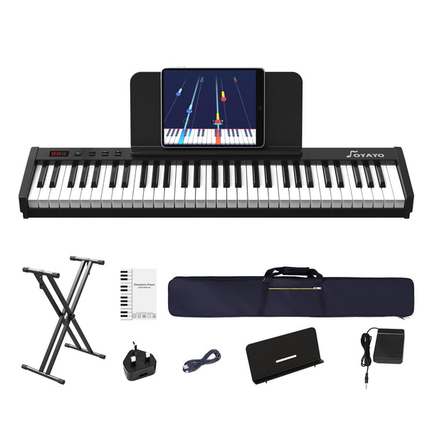 OYAYO 88 Key Digital Piano Full Size Semi-Weighted Keys, Complete Bundle Includes Double X Stand, Travel Bag, Touch Sensitivity Portable Keyboard for Beginners and Musicians on the Road