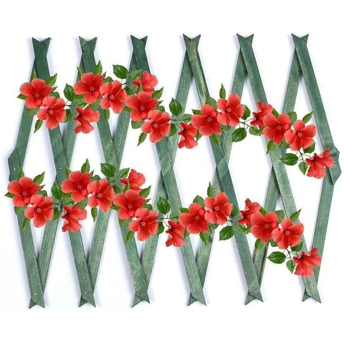 Expanding 6ft Wooden Trellis Climbing Plants Fence Panel Screening Lattice UK (Green 180 x 60cm)