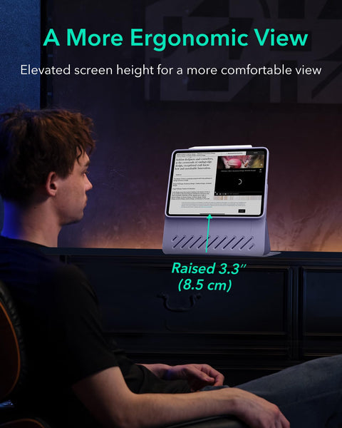 ESR for iPad Pro 12.9 Case (6th/5th Generation, 2022/2021), Removable Magnetic Cover, Adjustable Portrait/Landscape Stand with Raised Display View, 9 Standing Angles, Shift Series, Black