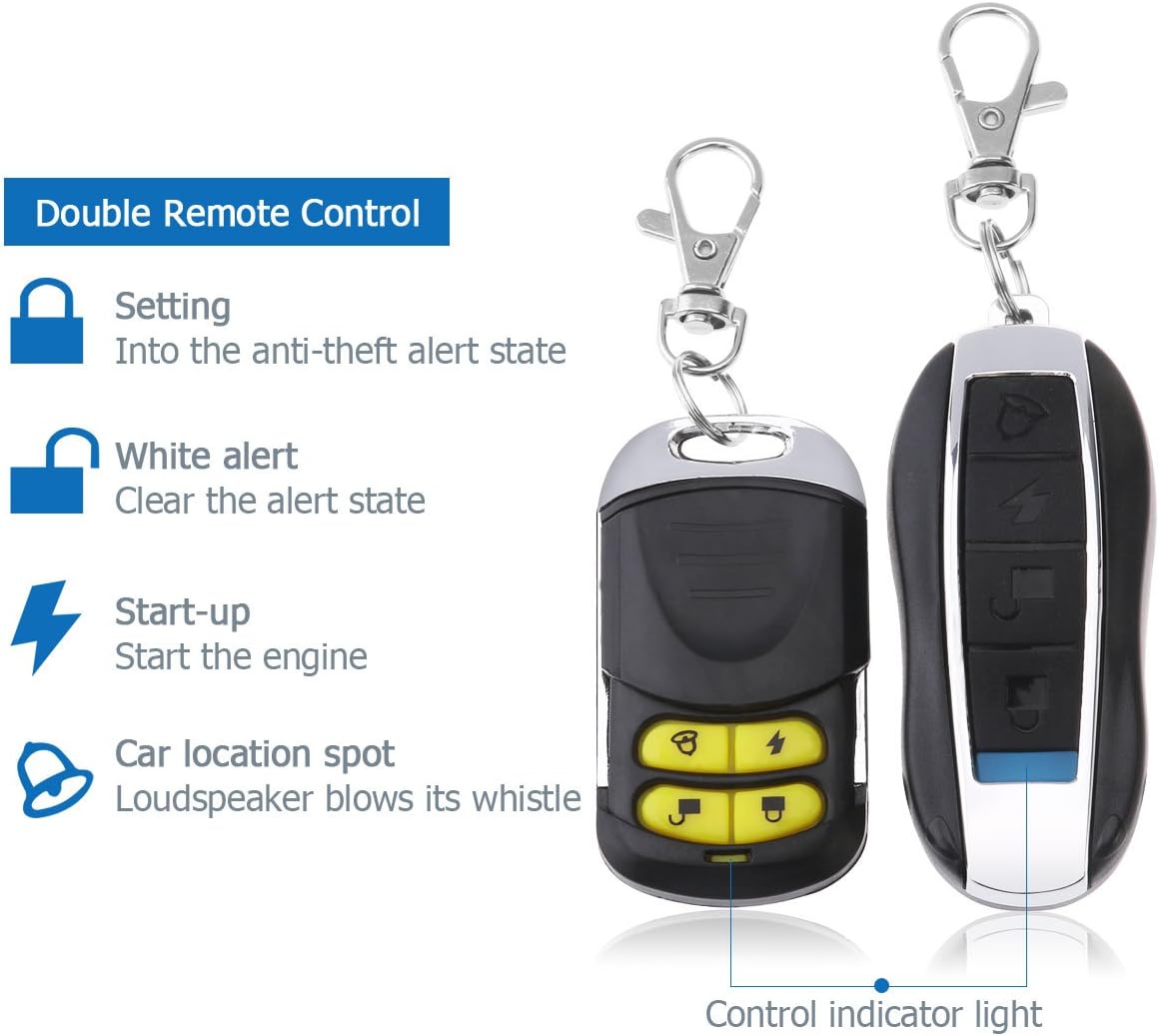 Winomo 12V Bicycle Alarm, Bike Alarm Anti Theft Motorbike Motor Anti Theft Mount System Car System Vibrationa Car