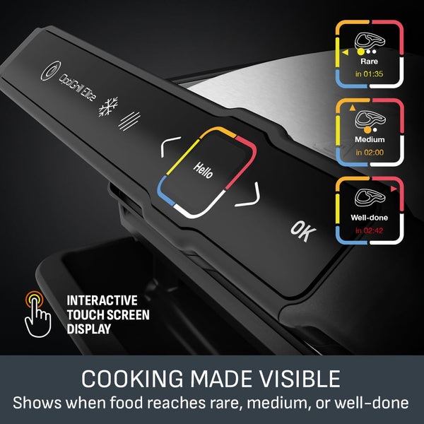 Tefal GC722D40 Optigrill Plus X-Large Grill with 9 Automatic Settings and Cooking Sensor, Non Stick Removable Plates, Automatic Settings and Cooking Sensor, Stainless Steel, Xl