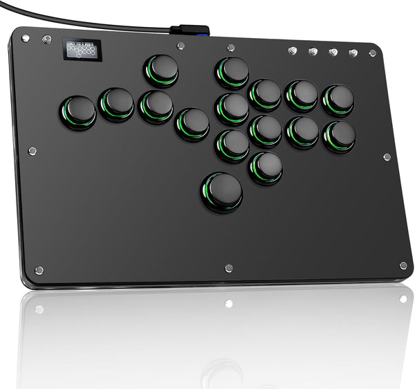 Sehawei Arcade Stick R16 All-Button Arcade Controller 16Keys for PC/Ps3/Ps4/Switch/Steam,Fight Stick for Fighting Games with Custom RGB & Turbo Functions & Hot Swap Black