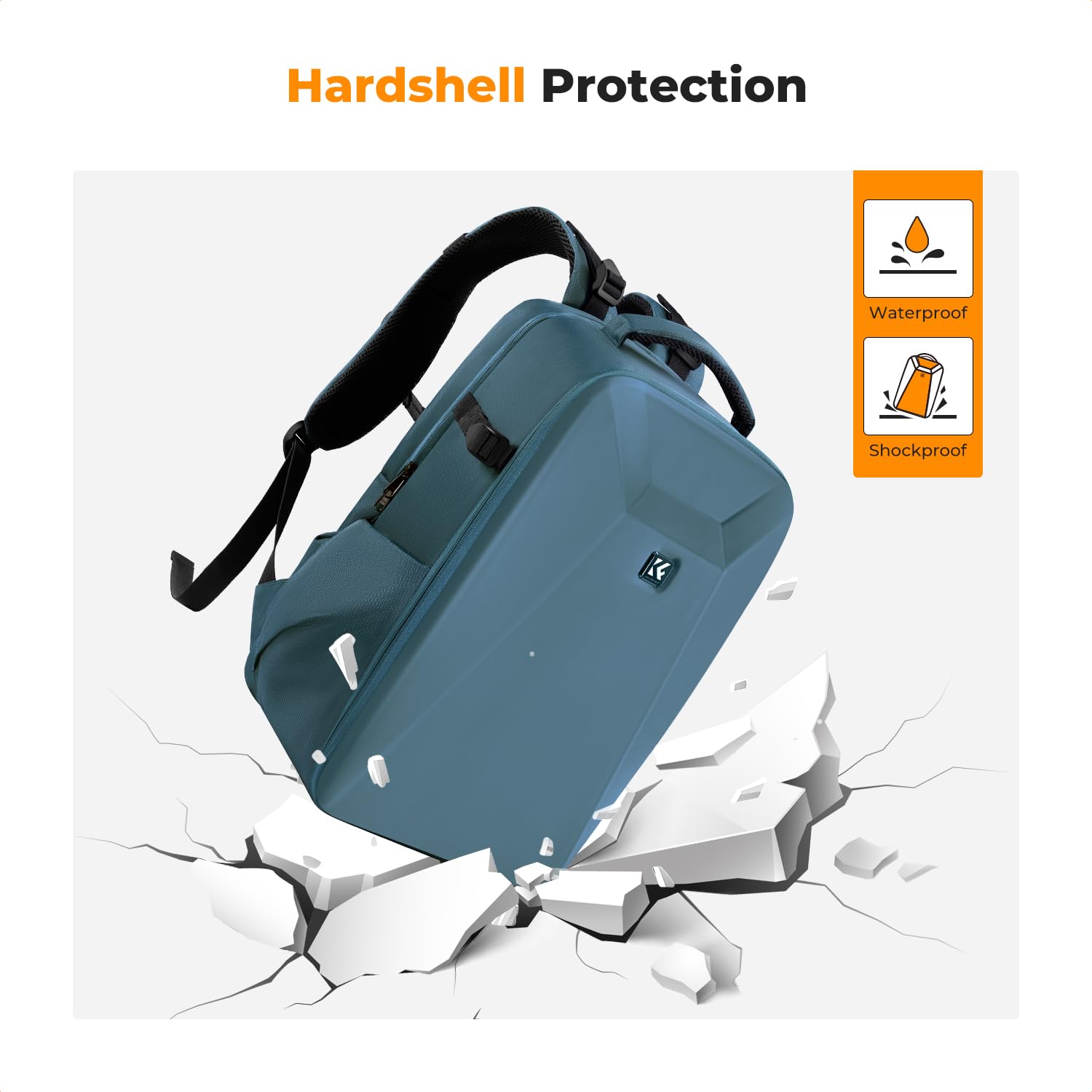 K&F Concept Camera Backpack,Hardshell DSLR Photography Camera Bag with 15-15.6 Inch Laptop Compartment Waterproof Camera Case Compatible for Canon/Nikon/Sony/DJI Mavic Drone