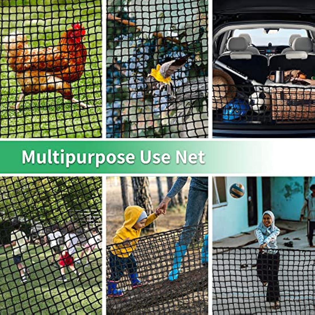 EMEKIAN Black Polyester Golf Practice Net, Heavy Duty Golf Ball Hitting Net, Indoor Outdoor Portable Golf Seine Net, Golf Training Net, Adjustable Protective Net for Backyard, Garden