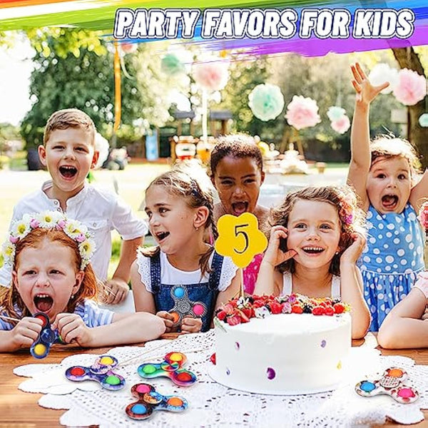 12 Pack Bubble Pop Fidget Spinner Sensory Toy, Simple Popper Squeeze Push Pop Fidget Toy For Stress Relief, Christmas Stocking Stuffer Birthday Gifts Party Favors Gift Classroom Prize