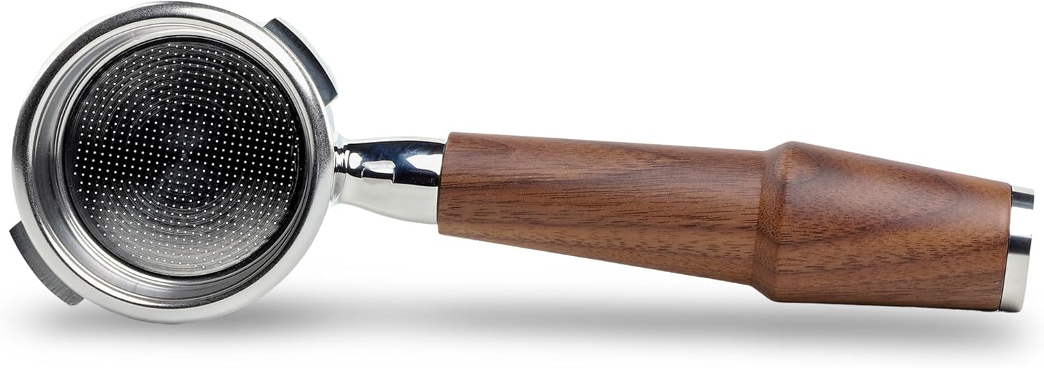 Knodos Bottomless Naked Portafilter with Double Shot Basket (Walnut, Fits Gaggia 58mm - Classic/Pro/Evo Pro)