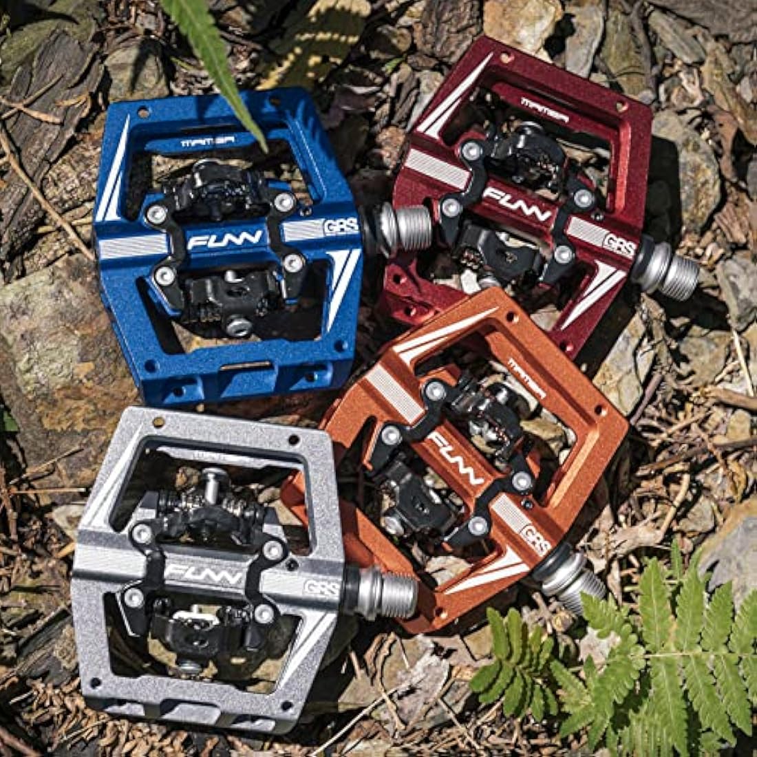 Funn Mamba S MTB Clipless Pedals, Double Sided Clip Compact Platform Mountain Bike Pedals, Compatible with SPD Cleats, 9/16-Inch CrMo Axle Bicycle Pedals for MTB/BMX/Gravel Cycling