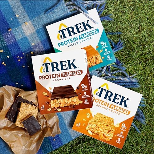 JB's Trek High Protein Flapjack Peanut Butter - Gluten Free - Plant Based - Vegan Snack - 50g X 36 Bars