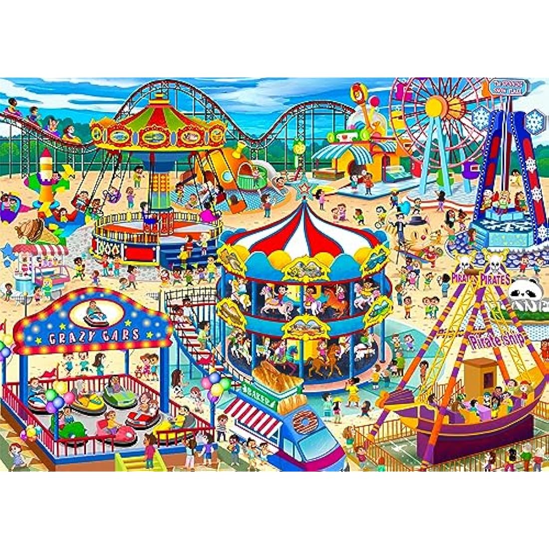 Amusement Park Jigsaw Puzzles for Adults 1000 Piece Theme Park Jigsaws 1000 Pieces for Adults Gifts