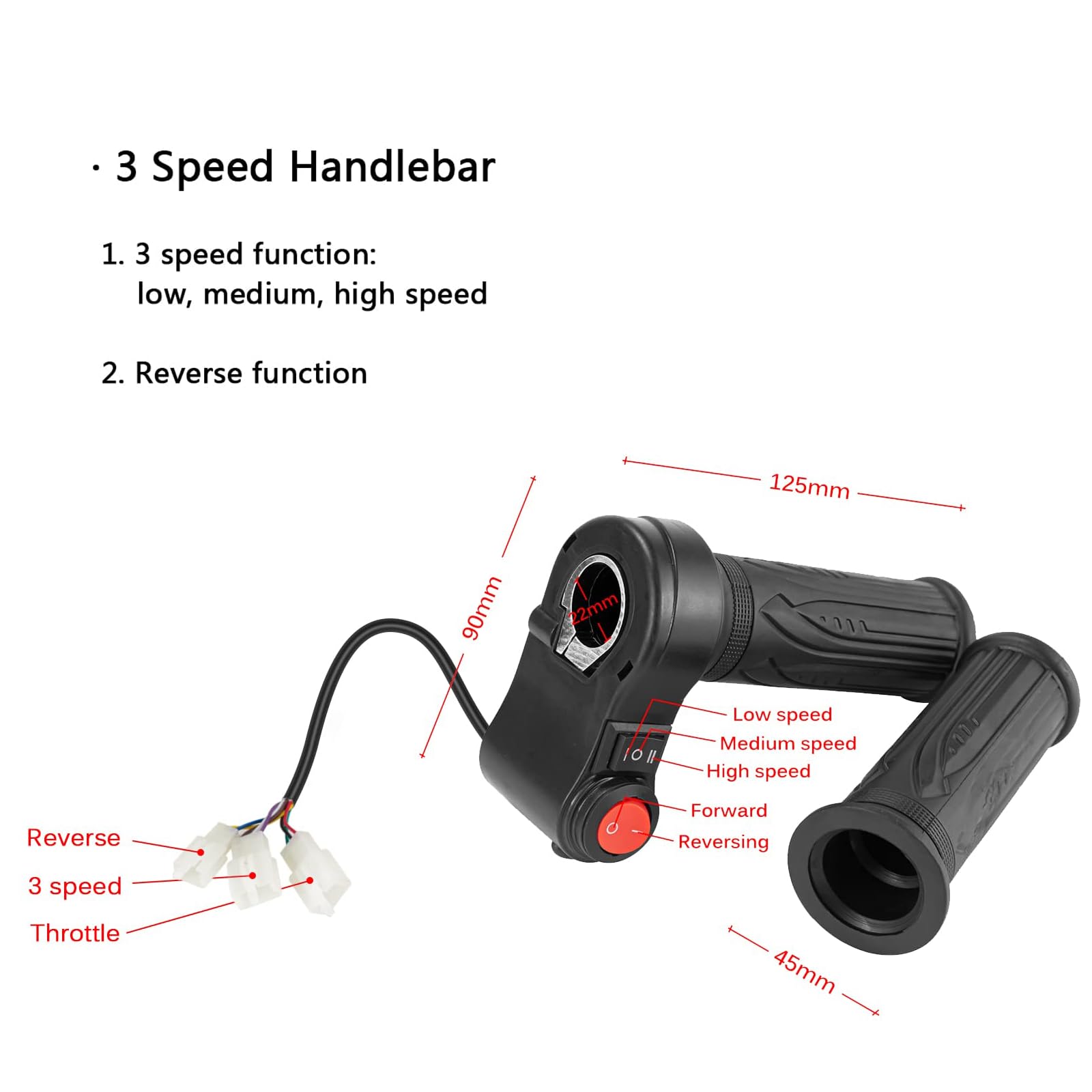 Kunray 48V 2000W Electric Go Kart Motor 4300RPM Electric Motor Kit High Speed Brushless DC Motor with 3 Speed Twist Throttle, Electric Dirt Bike Motor, for Scooter Motorcycle DIY Part (No Bracket)