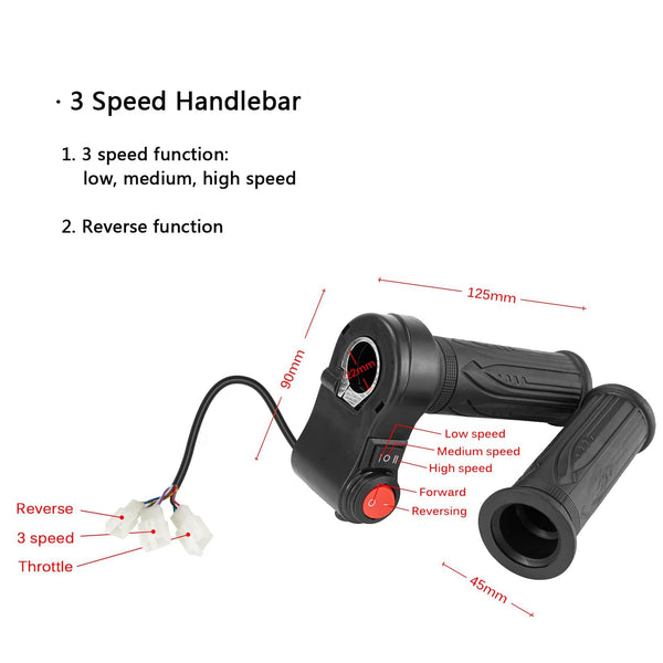 Kunray 48V 2000W Electric Go Kart Motor 4300RPM Electric Motor Kit High Speed Brushless DC Motor with 3 Speed Twist Throttle, Electric Dirt Bike Motor, for Scooter Motorcycle DIY Part (No Bracket)